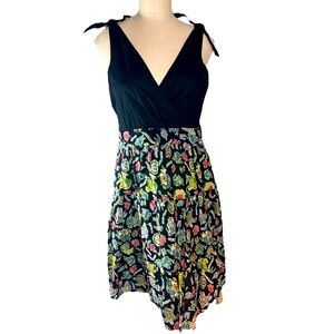 Anthropologie Brand Maeve Bora French Isles Black Multicolor Sundress Sz 8 EUC